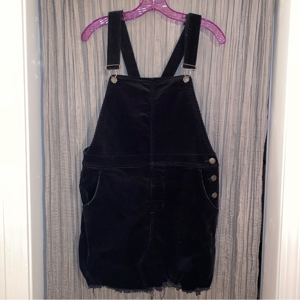 Black Corduroy Dress Overalls